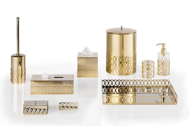 Комплект аксессуаров для ванной комнаты Villari Contemporary New York Gold 1 Комплект аксессуаров для ванной комнаты Villari Contemporary New York Gold (Италия) 1